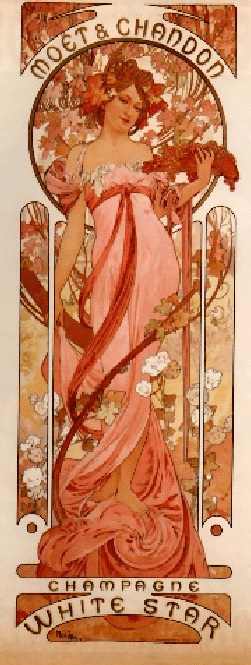 Альфонс Мария Муха. Реклама шампанского 'Белая звезда'. Литография. 1899