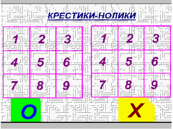 Лист электронного конспекта «Таблица „Крестики-нолики”»