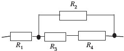 На рисунке изображена схема смешанного соединения 4 резисторов
